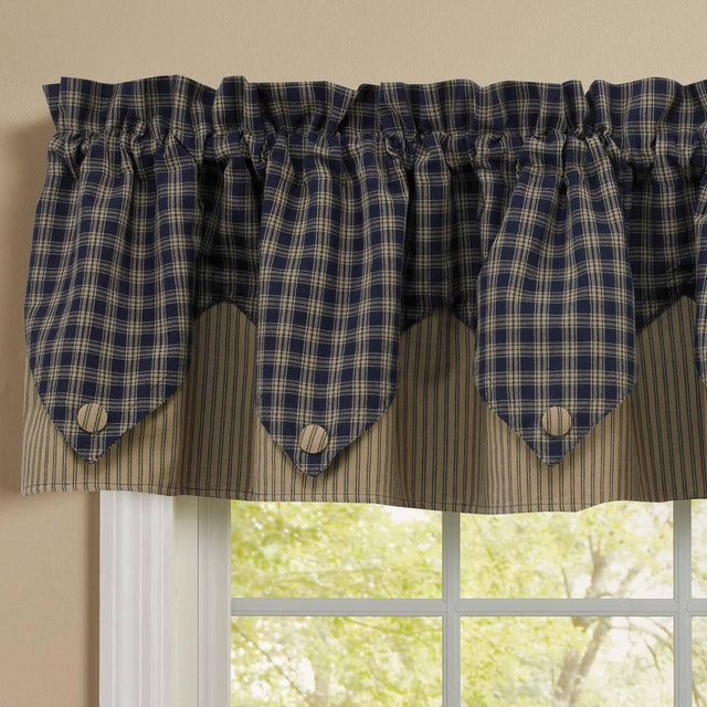 Sturbridge Navy Valance - Point Park Designs - The Fox Decor