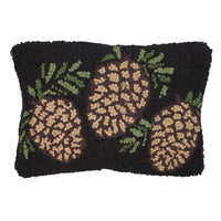 Three Pinecone hooked  Pillow 14x20 PL140106