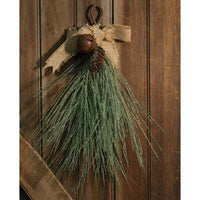 Icy Needle Pine Teardrop w Bell & Bow 20 - The Fox Decor