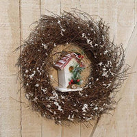 Snowy Angel Hair Vine Wreath 10 - The Fox Decor
