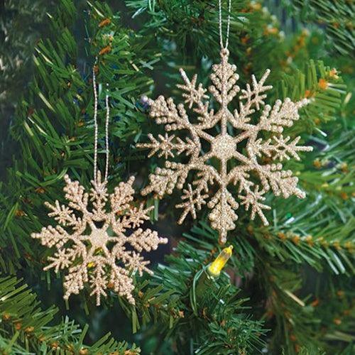 Silver Glitter Snowflake Ornament 3 - The Fox Decor