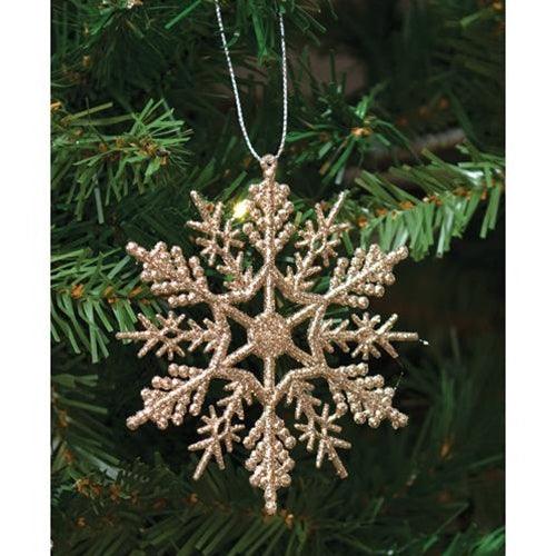 Silver Glitter Snowflake Ornament 3 - The Fox Decor