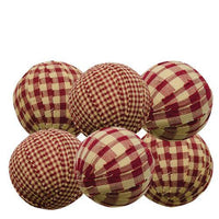 6 Set Burgundy Rag Balls 25 - The Fox Decor