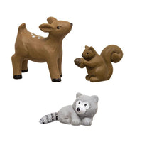 3 Set Resin Deer Raccoon Squirrel - The Fox Decor
