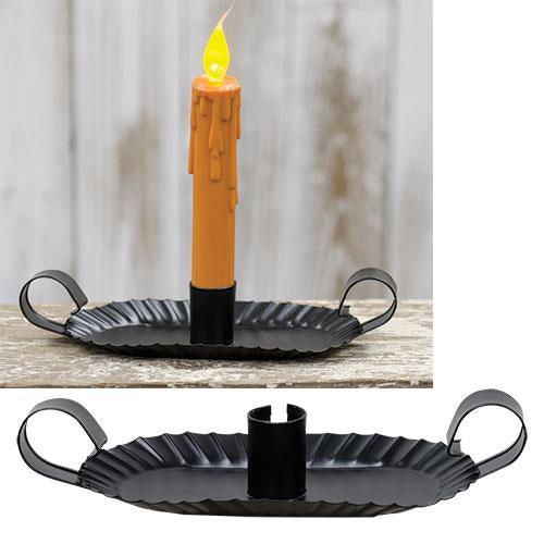 Black Oval Taper Holder - The Fox Decor