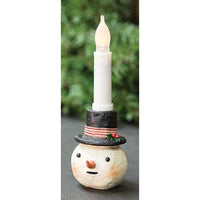 Resin Snowman Taper Holder - The Fox Decor