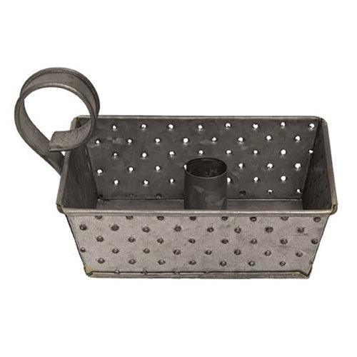 Galvanized Metal Grater Taper Holder - The Fox Decor
