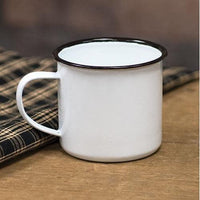 Black Rim Enamel Coffee Mug - The Fox Decor