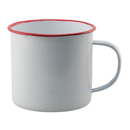 Red Rim Enamel Soup Mug - The Fox Decor
