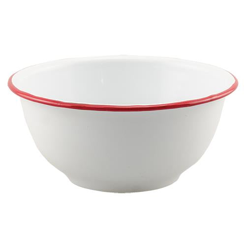 Red Rim Enamel Cereal Bowl - The Fox Decor