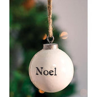 White Ceramic Ornament Noel - The Fox Decor