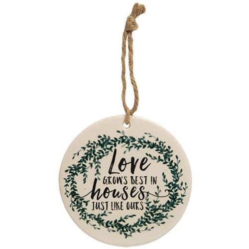 Love Grows Best Ceramic Ornament - The Fox Decor