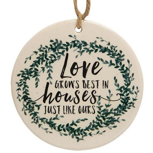 Love Grows Best Ceramic Ornament - The Fox Decor
