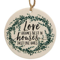 Love Grows Best Ceramic Ornament - The Fox Decor