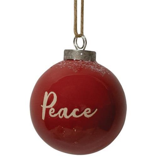 Red Ceramic Ornament Peace - The Fox Decor