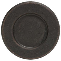 6 Black Weathered Plate w Rim - The Fox Decor