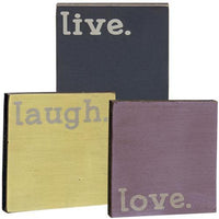 Live Love Laugh Block Asst - The Fox Decor