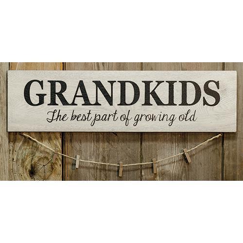 Grandkids Sign w Clothespins - The Fox Decor