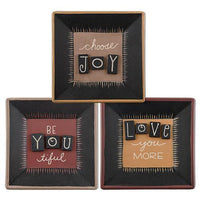 Choose Joy Square Plate 3 Asstd - The Fox Decor