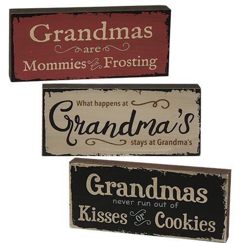 Grandma's Kisses Sign 3 Asstd - The Fox Decor
