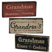 Grandma's Kisses Sign 3 Asstd - The Fox Decor