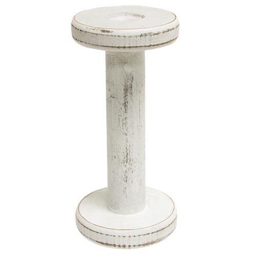 Farmhouse White Spool Candleholder 725 - The Fox Decor