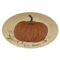 Give Thanks White Pumpkin Tray - The Fox Decor