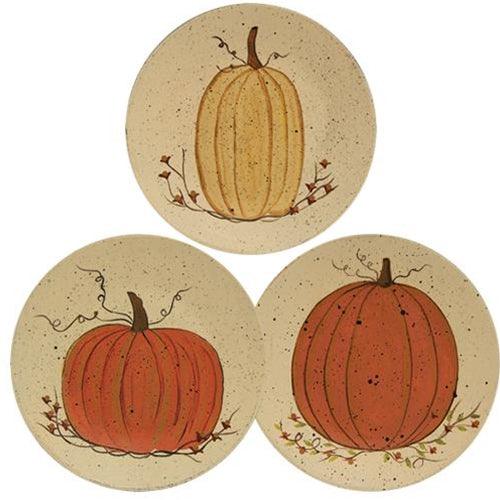 Classic White Pumpkin Plate 3 asstd - The Fox Decor
