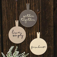 Farmhouse Cutting Board Ornament 3 asstd - The Fox Decor