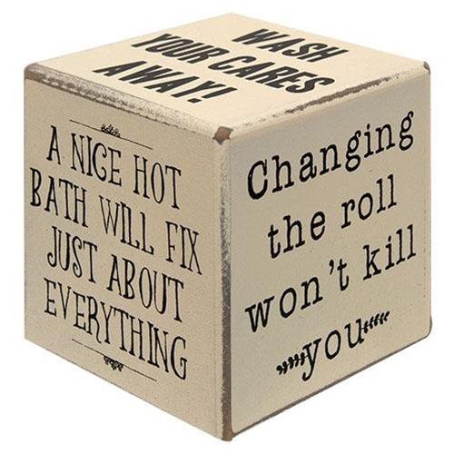 Wash Brush Floss Flush Six-Sided Block - The Fox Decor