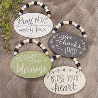 Count Your Blessings Beaded Ornament 4 asstd - The Fox Decor
