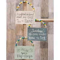 Follow Your Flip Flops Beaded Hanger 3 asstd - The Fox Decor