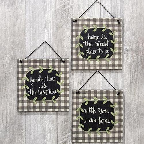 Family Time Is The Best Time Wooden Hanger 3 asstd - The Fox Decor