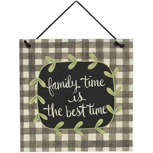 Family Time Is The Best Time Wooden Hanger 3 asstd - The Fox Decor