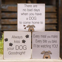 Always Kiss Your Dog Goodnight Block 3 asstd - The Fox Decor