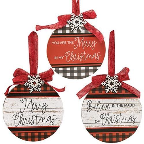 Merry Christmas Bulb 3 Asstd - The Fox Decor