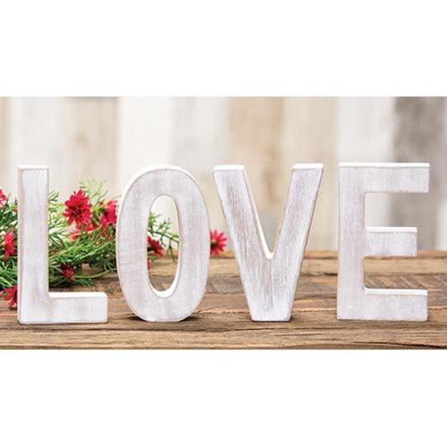 4 Set LOVE Rustic White Letters - The Fox Decor