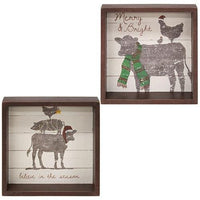 Believe In The Season Box Sign 2 Asstd - The Fox Decor