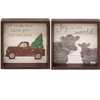 Joy To The World Box Sign 2 Asstd - The Fox Decor