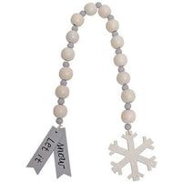 Let It Snow & Snowflake Beaded Ornament - The Fox Decor