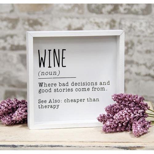 Wine Definition Framed Box Sign - The Fox Decor