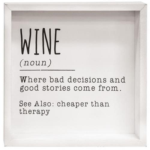Wine Definition Framed Box Sign - The Fox Decor
