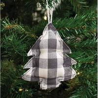 Gray Check Christmas Tree Ornament - The Fox Decor