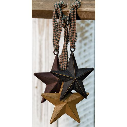 Primitive Star Ornament 3" 3 Asstd each sold individually (not as a set) - The Fox Decor