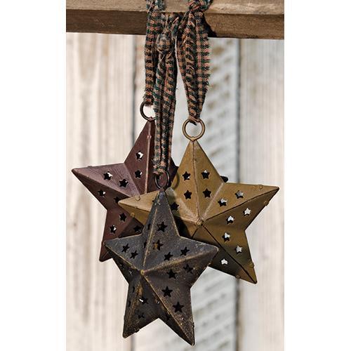 Primitive Cutout Star Ornament 3 Asstd - The Fox Decor