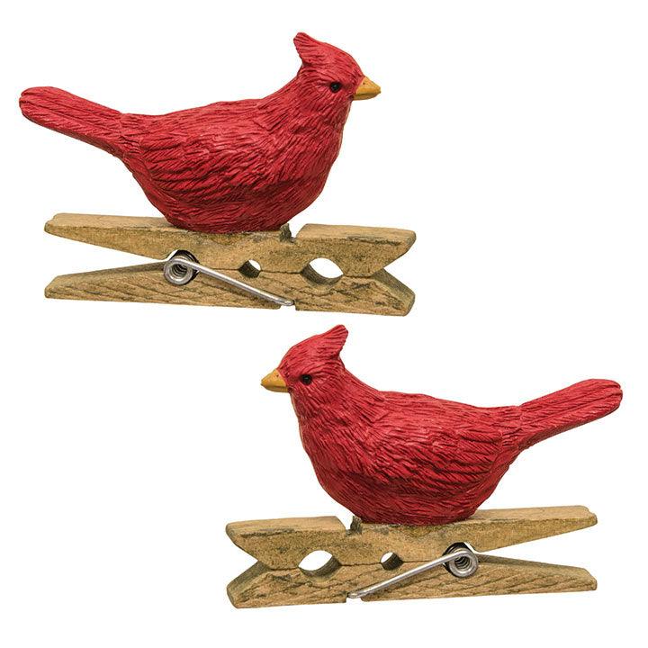 2 Set Resin Cardinal Clips - The Fox Decor