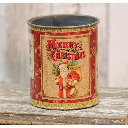 Vintage Christmas Metal Can - The Fox Decor