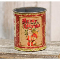 Vintage Christmas Metal Can - The Fox Decor