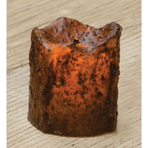 Mini Burnt Mustard Drip Timer Votive - The Fox Decor