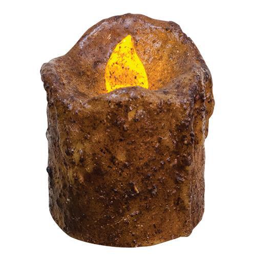 25 Mini Burnt Mustard Timer Pillar - The Fox Decor